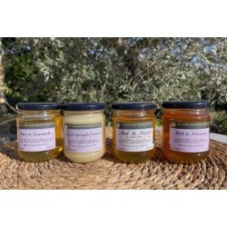 Lot de 4 pots de 250g miels assortis recolte 2025